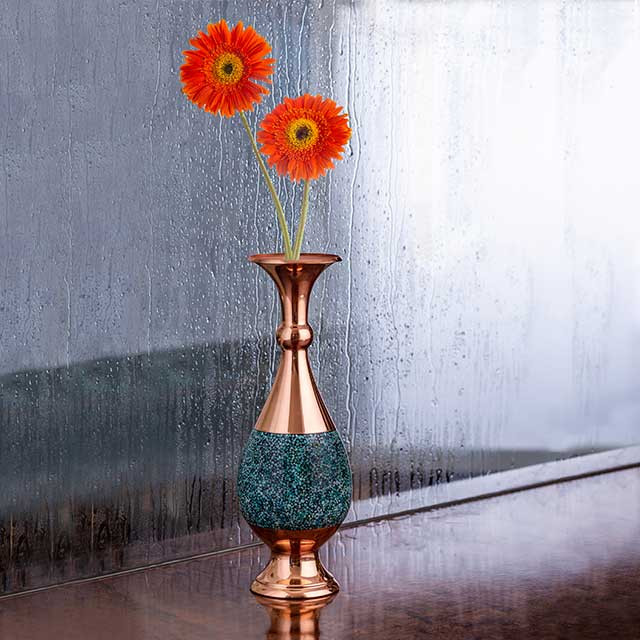 گلدان صراحی فیروزه کوبی