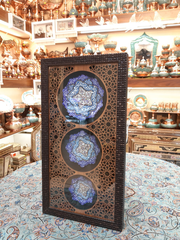 قاب بشقاب میناکاری سه تیکه